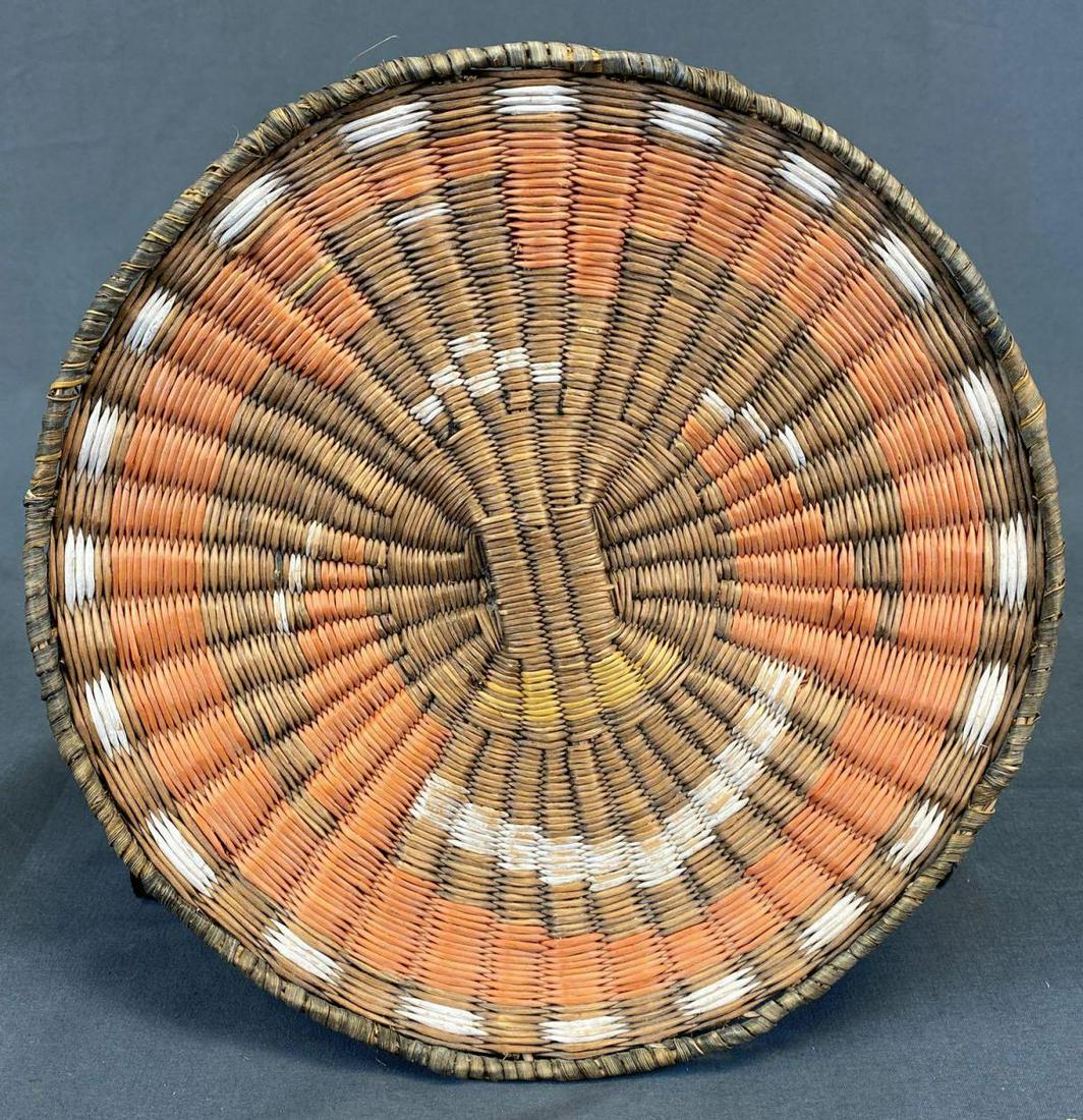 Vintage Hopi Polychrome Eagle Wicker Plaque (1 of 7)