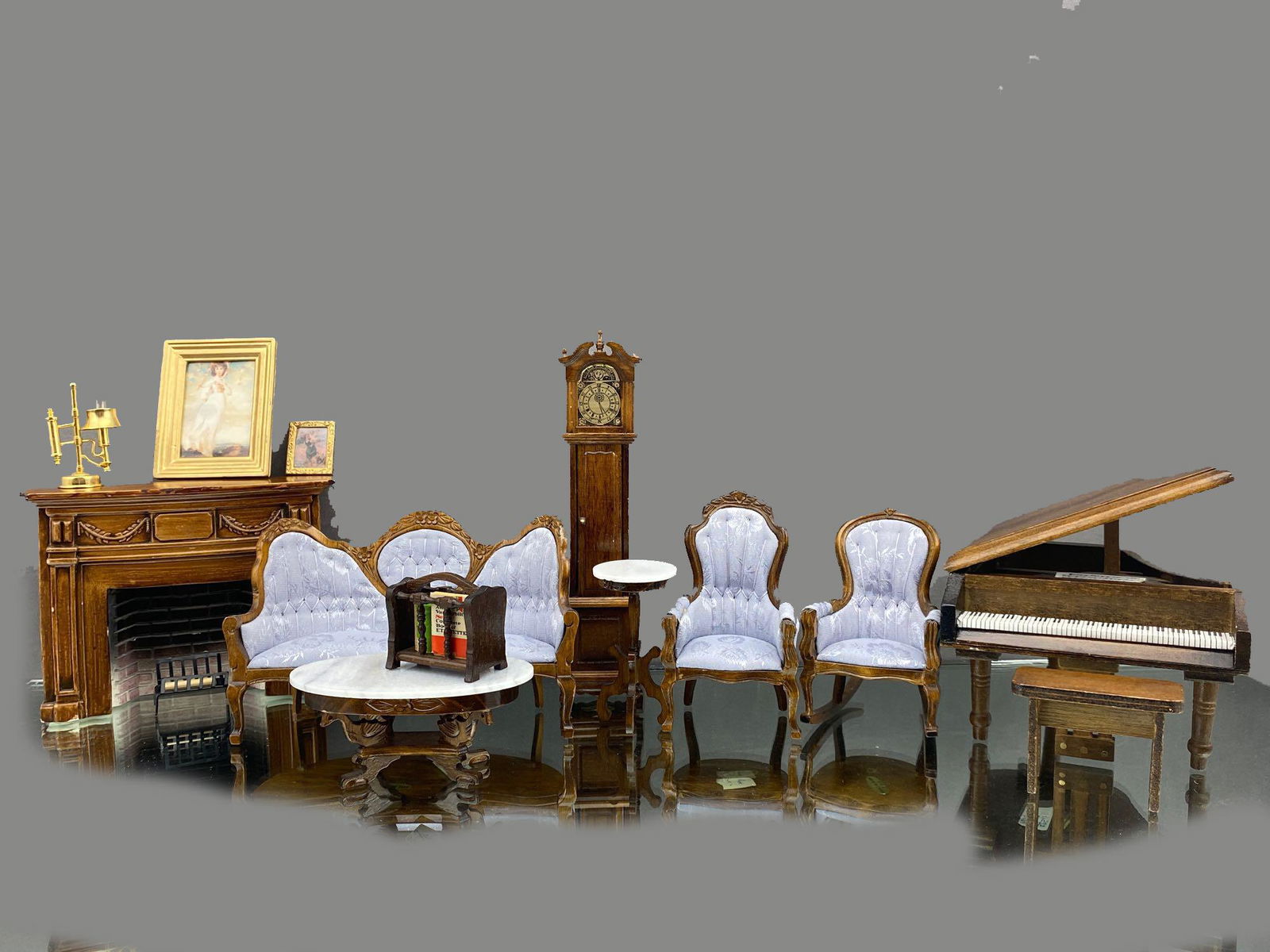 Lot Of Miniature Sitting Room Dollhouse Furniture (1 of 17)