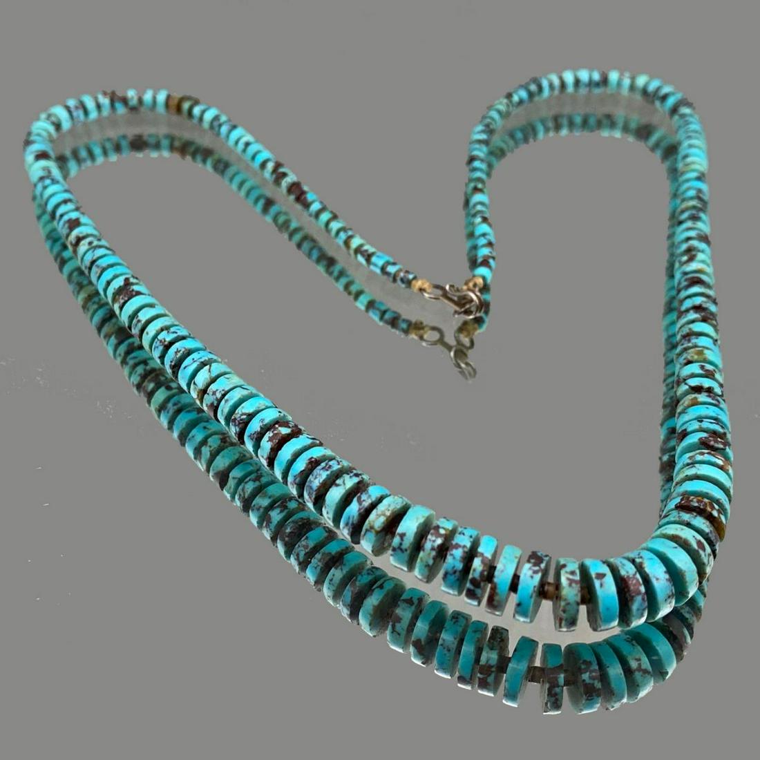Graduated Bead Turquoise Heshi Bead Necklace (1 of 6)