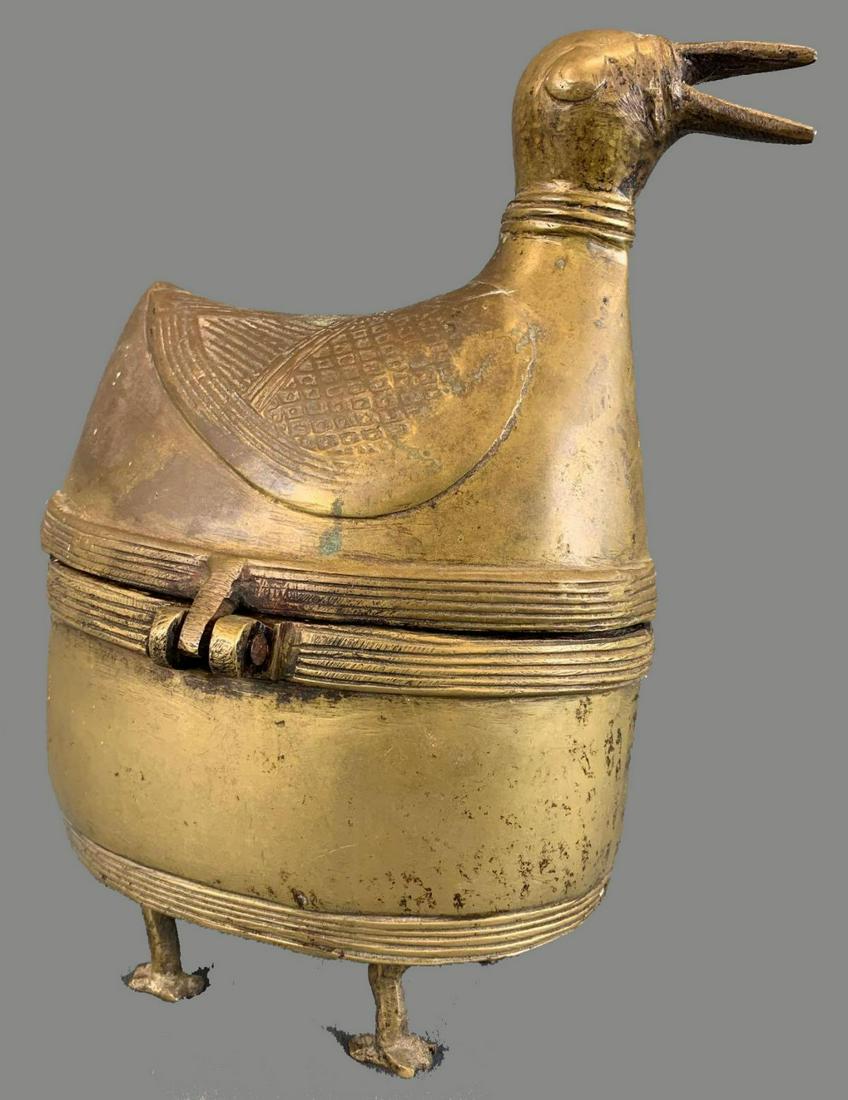 Older Chinese LatchingÂ Bronze Duck Censor Form Box (1 of 9)