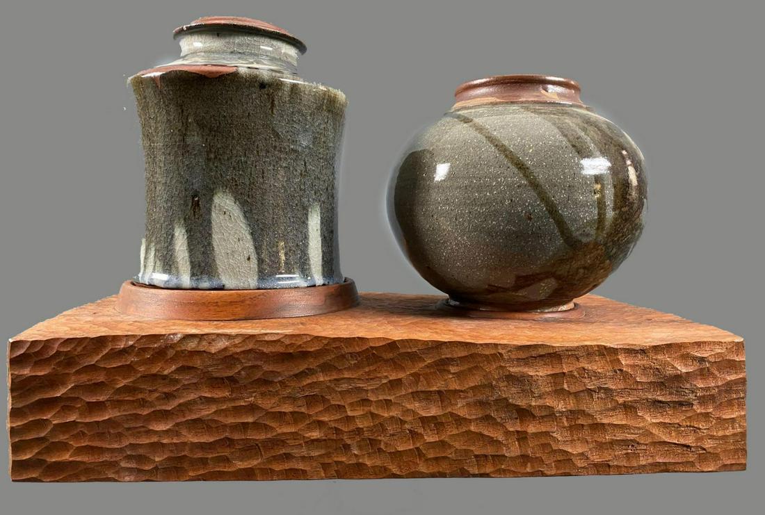 .Unique Three Piece Mid Century Modern Ceramic Vases (1 of 20)