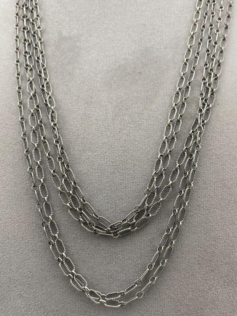 Sterling Silver, 5 Strand Navajo Link Necklace Set, (1 of 6)