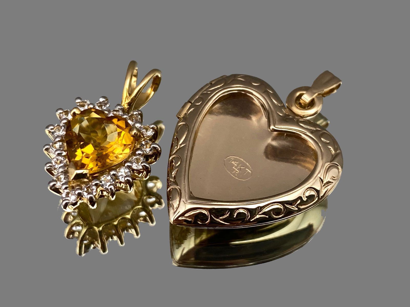 2 14k Gold Heart Pendants (1 of 10)