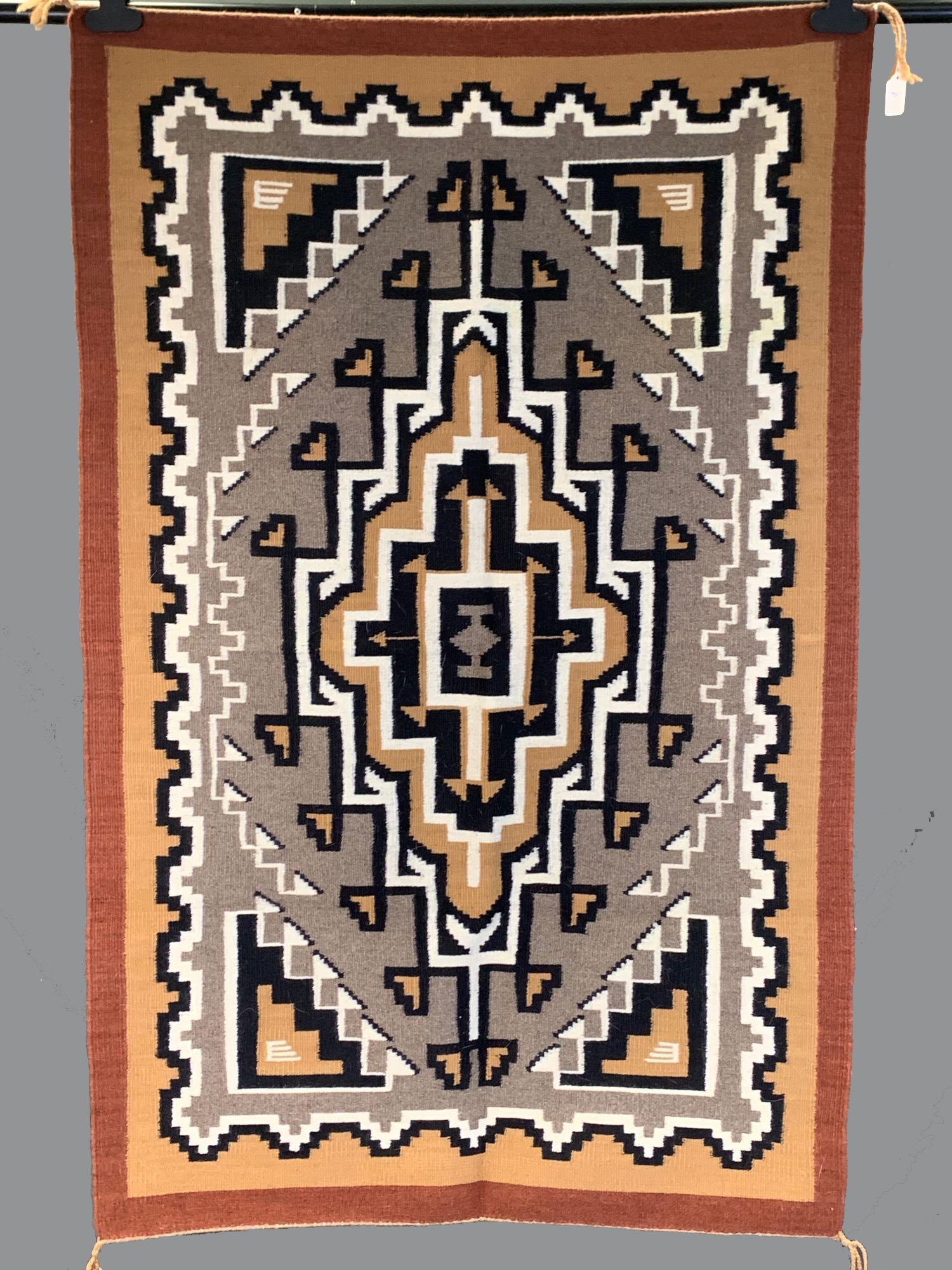 Vintage Navajo Two Grey Hills Rug By "Patty" (1 of 9)