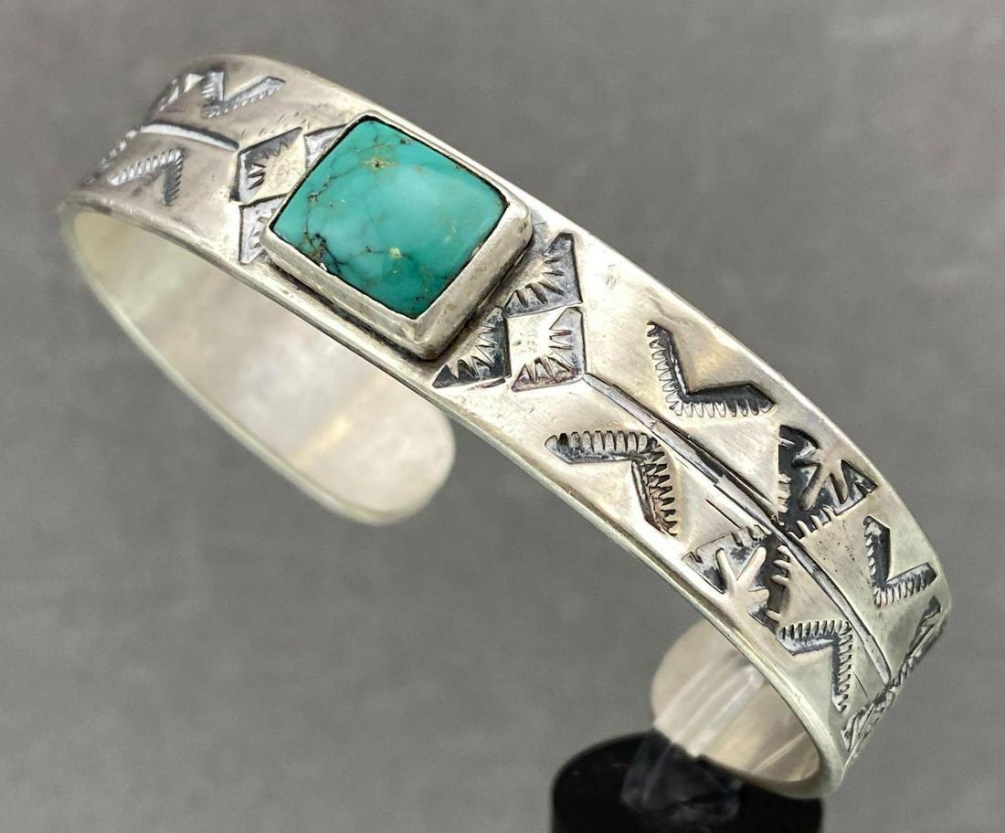 Native American Silver and Turquoise Cuff (1 of 6)