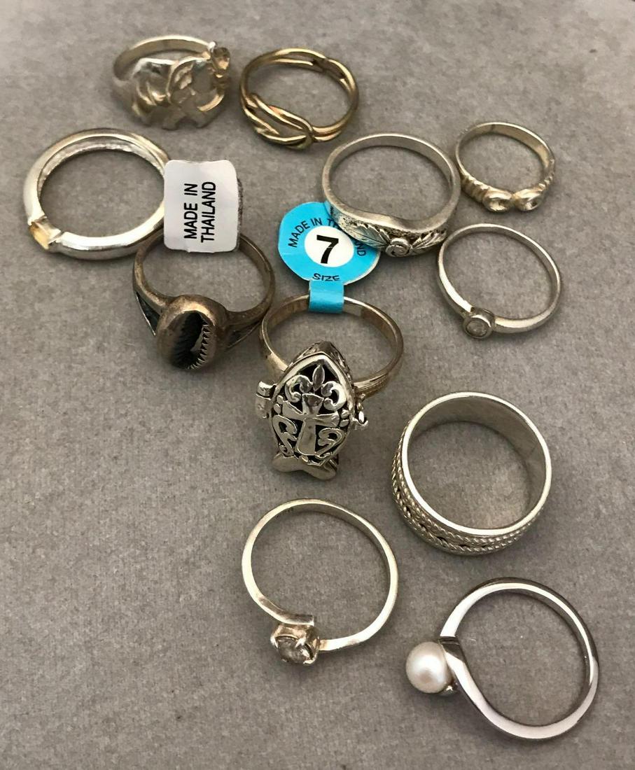 11 sterling silver and semi precious stone rings to (1 of 2)