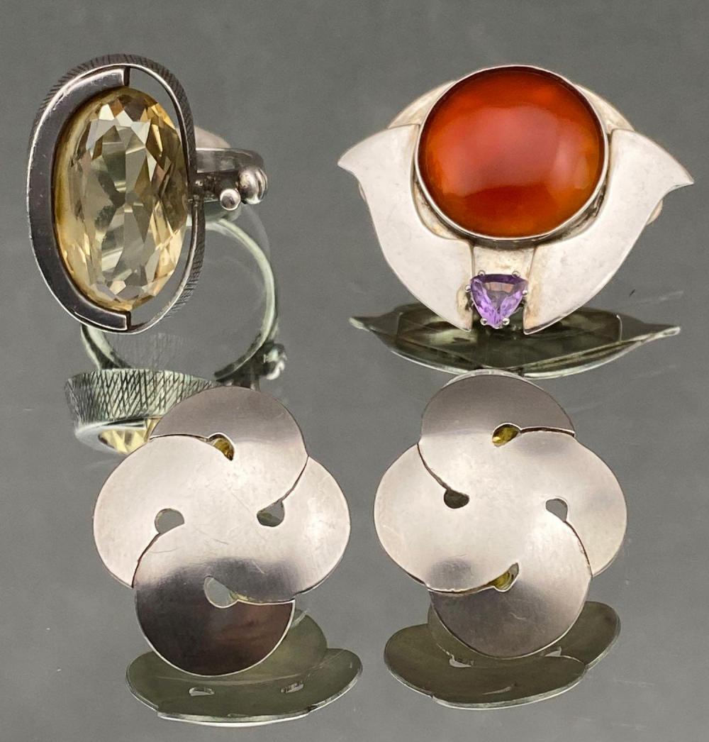 Sterling Silver Modernist Jewelry Grouping With (1 of 10)