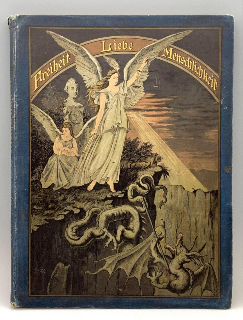 Antique 1893 German Book, Freiheir Liebe Menschlichkeit (1 of 10)