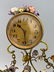 Antique French Mantle Clock with Porcelain Figures, - 4