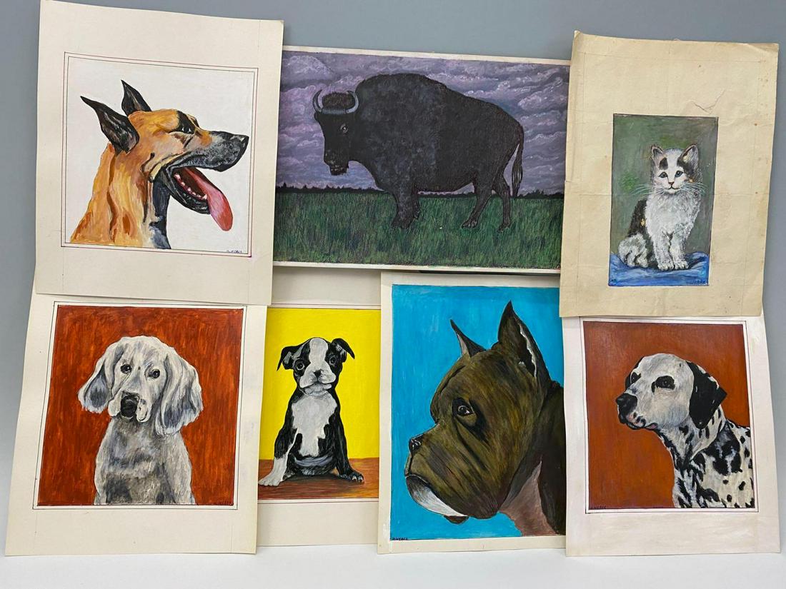 Grouping of Turn of the Century Ink and Paint Folk Art (1 of 12)