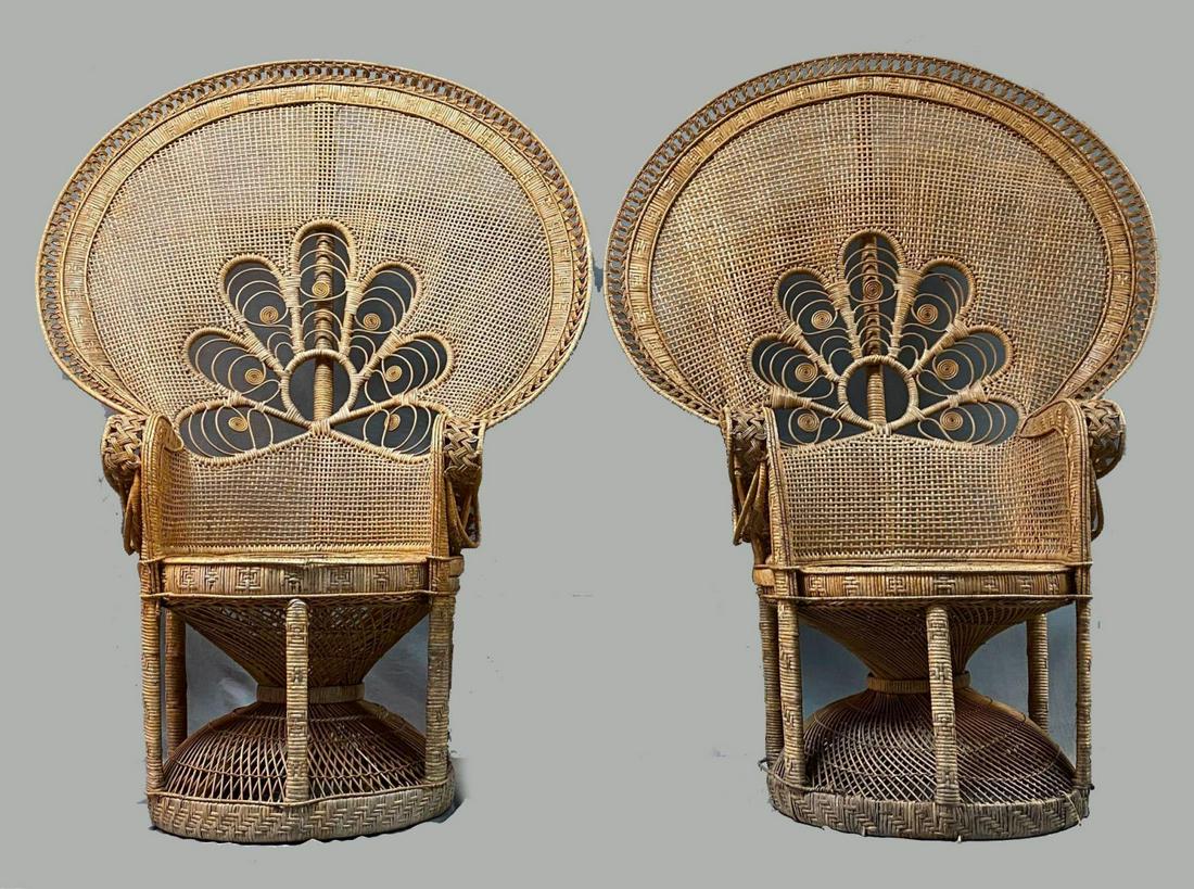 Pair of Woven Rattan Mid Century Peacock Chairs (1 of 20)