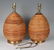 Pair of Modernist Rattan Table Lamps, Manner of