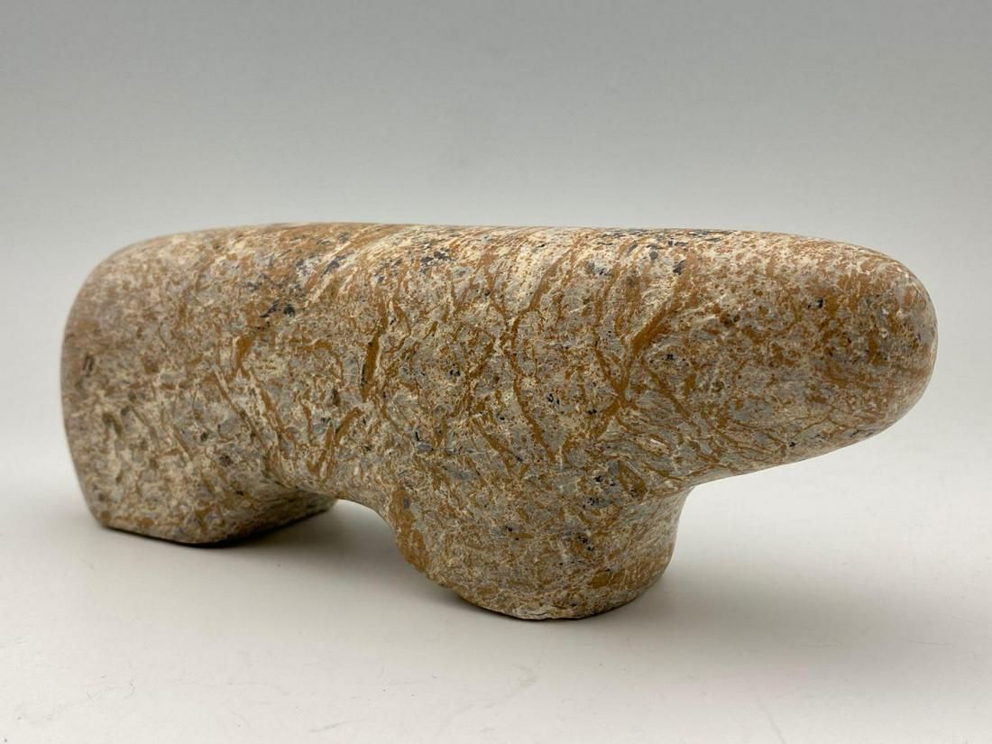 Carved Stone Bear Sculpture. Signed CA (1 of 9)