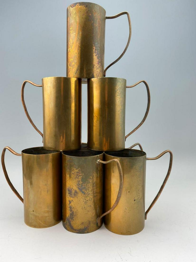 Set of Mexican Mid Century Modernist Silverplate Mugs (1 of 4)