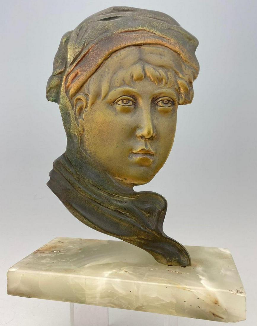 Antique Cold Painted Bronze Bust of a Woman, Probably (1 of 12)