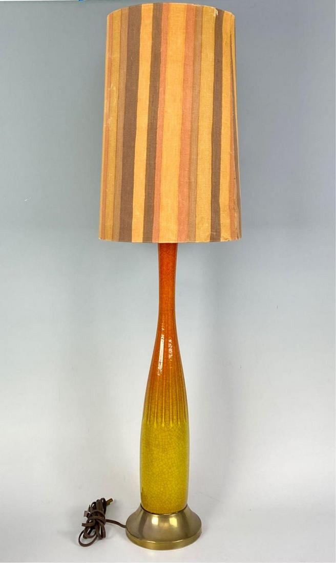 Mid Century Modern Crackle Glaze Ceramic Lamp (1 of 12)