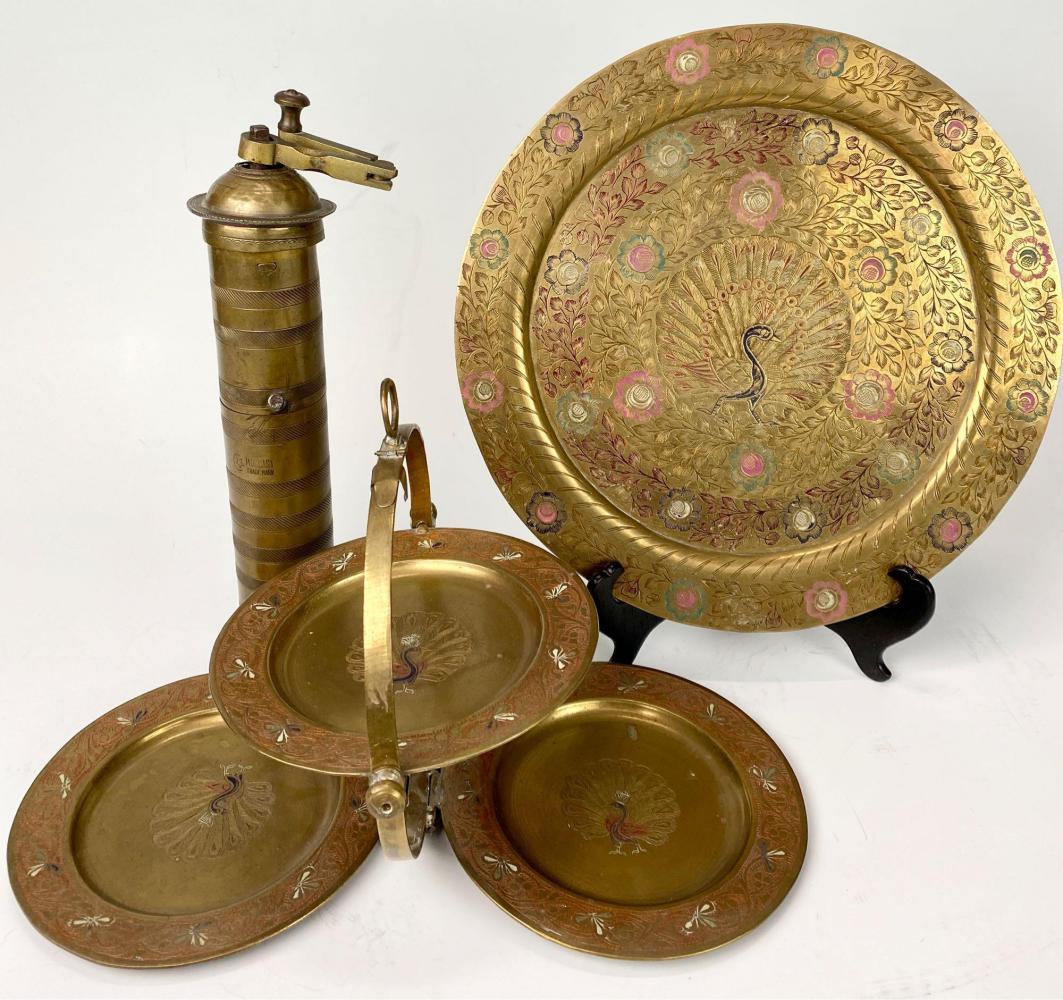 Lot of Brass Serving Dishes and Spice Grinder (1 of 16)