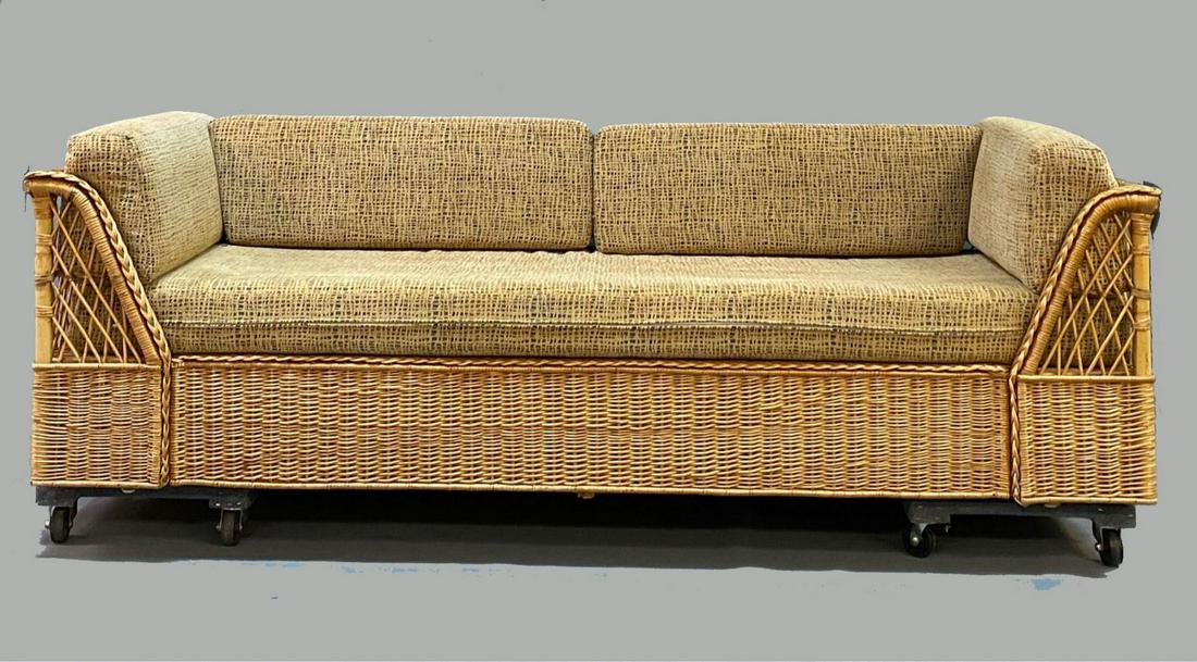 McGuire Furniture Wicker and Rattan Sofa (1 of 20)