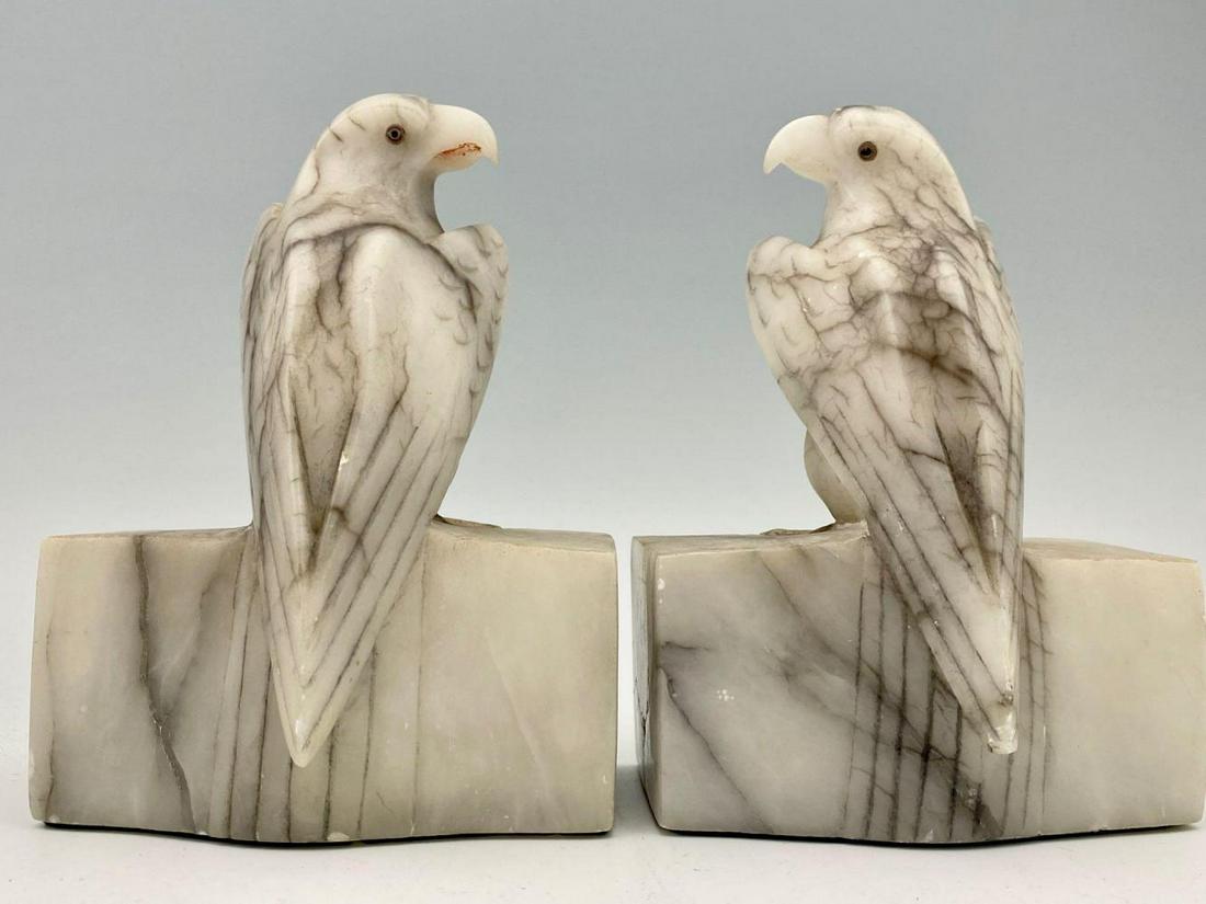 Carved Marble Eagle Bookends (1 of 11)