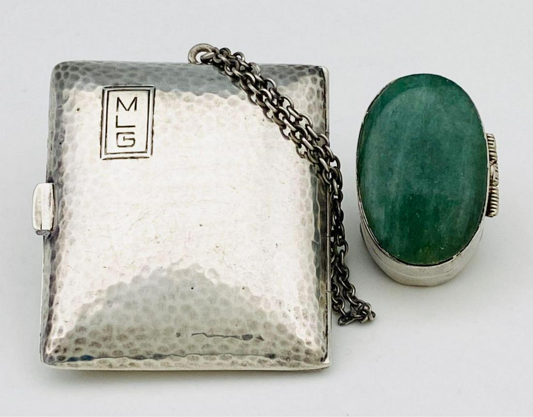 Sterling Silver Coin Case and Mexican Jade Pillbox (1 of 5)