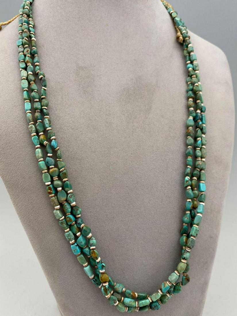 Santo Domingo 3 Strand Turquoise Necklace, Petra (1 of 4)