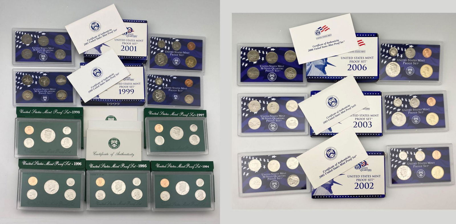 9 United States of America Mint Proof Coin Sets. 1994, (1 of 7)