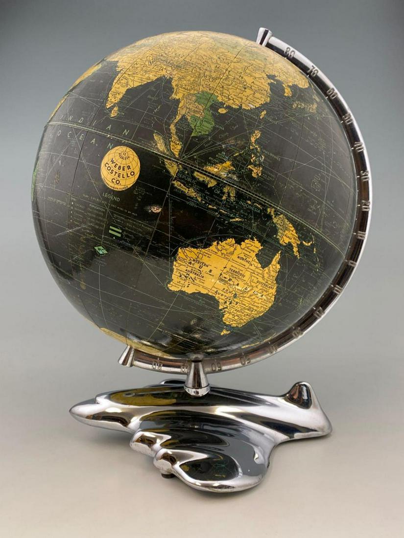 American Weber Costello Co. Globe with Chrome Airplane (1 of 8)