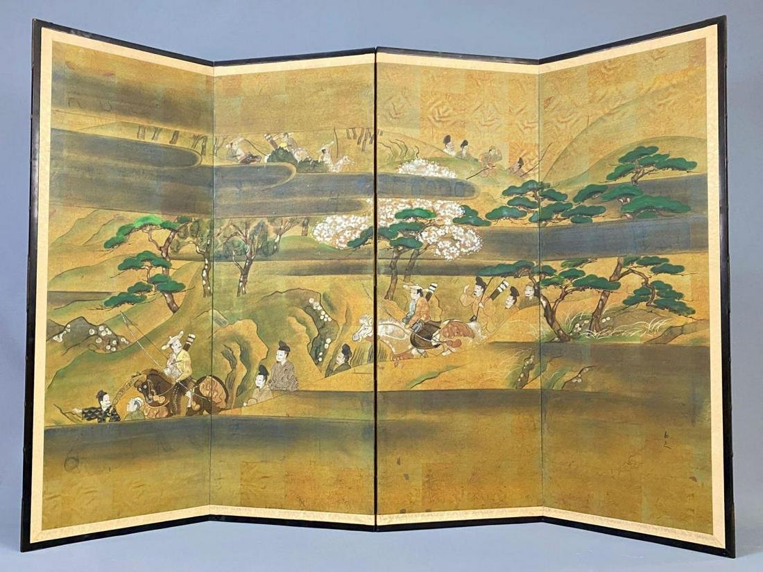 Antique Japanese Painted Folding Screen (1 of 19)