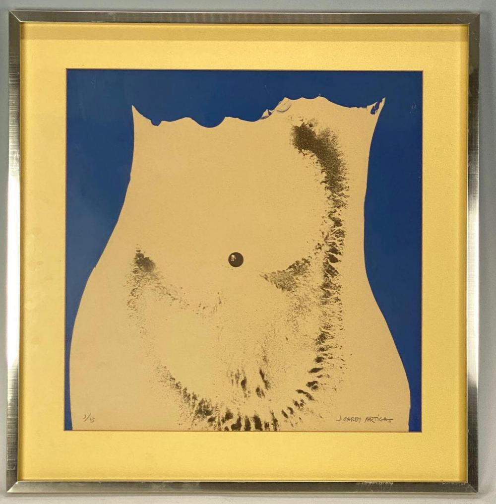 Jose Gardy Artigas, Nude Torso, Signed Lithograph: Nude Painting By J. Gardy Artigas, Signed, Numbered 9 of 75, Approximately 24.25" x 1" x 24.875" Site 18.3125" x 18.875"
