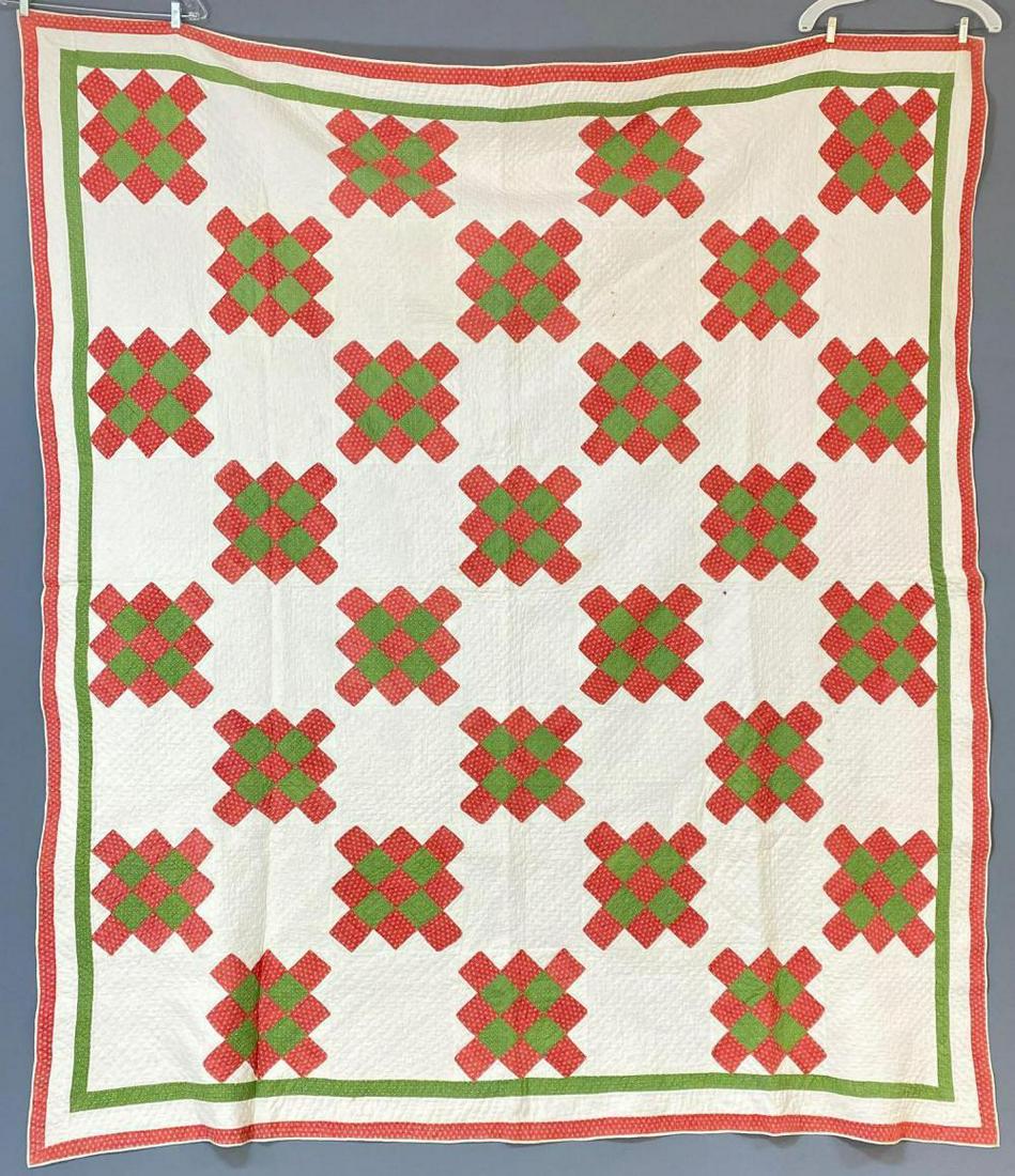 Antique Calico Christmas Quilt, Late 1800s/Early 1900s (1 of 20)