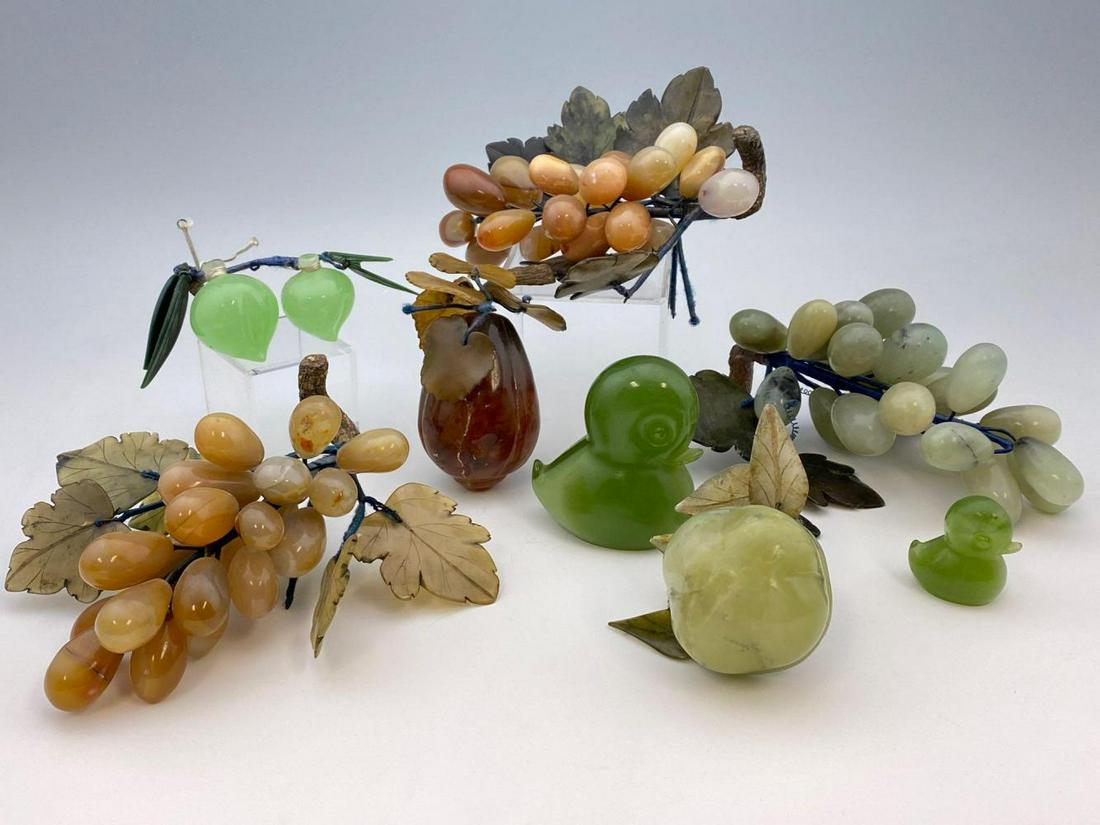 Lot of Chinese Carved Hardstone Fruit (1 of 17)