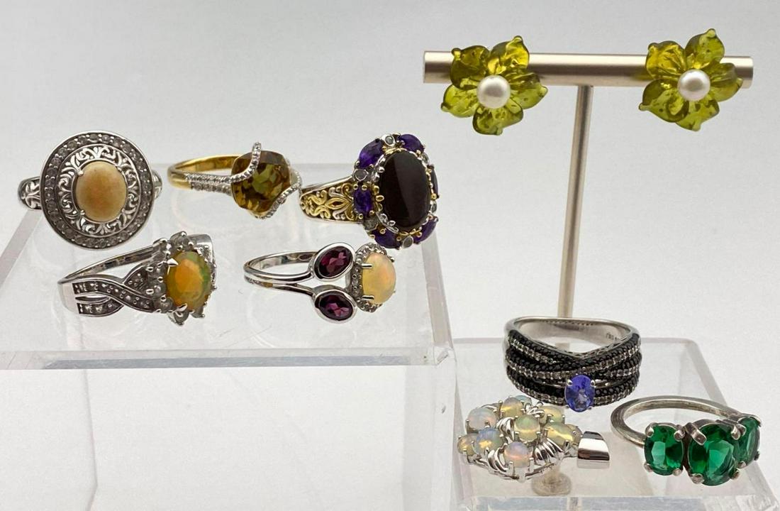 10 Piece Sterling Crystal and Semi Precious Lot (1 of 20)