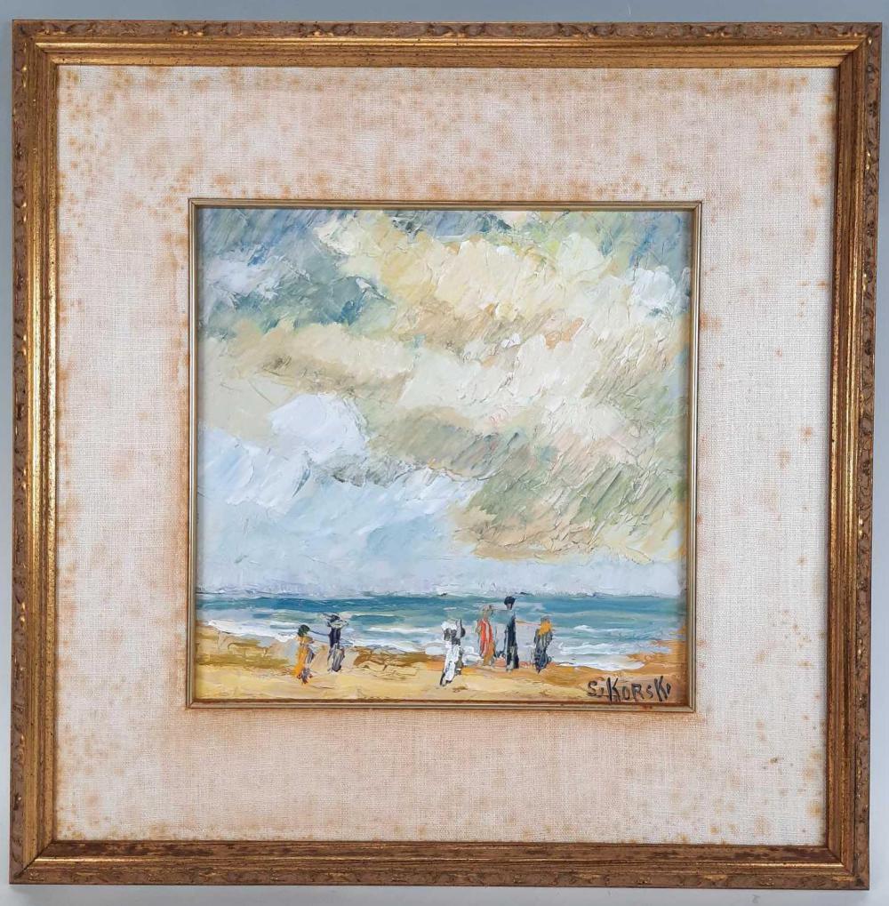 Eva Sikorski, Seascape Beach Landscape, Oil on Board (1 of 7)