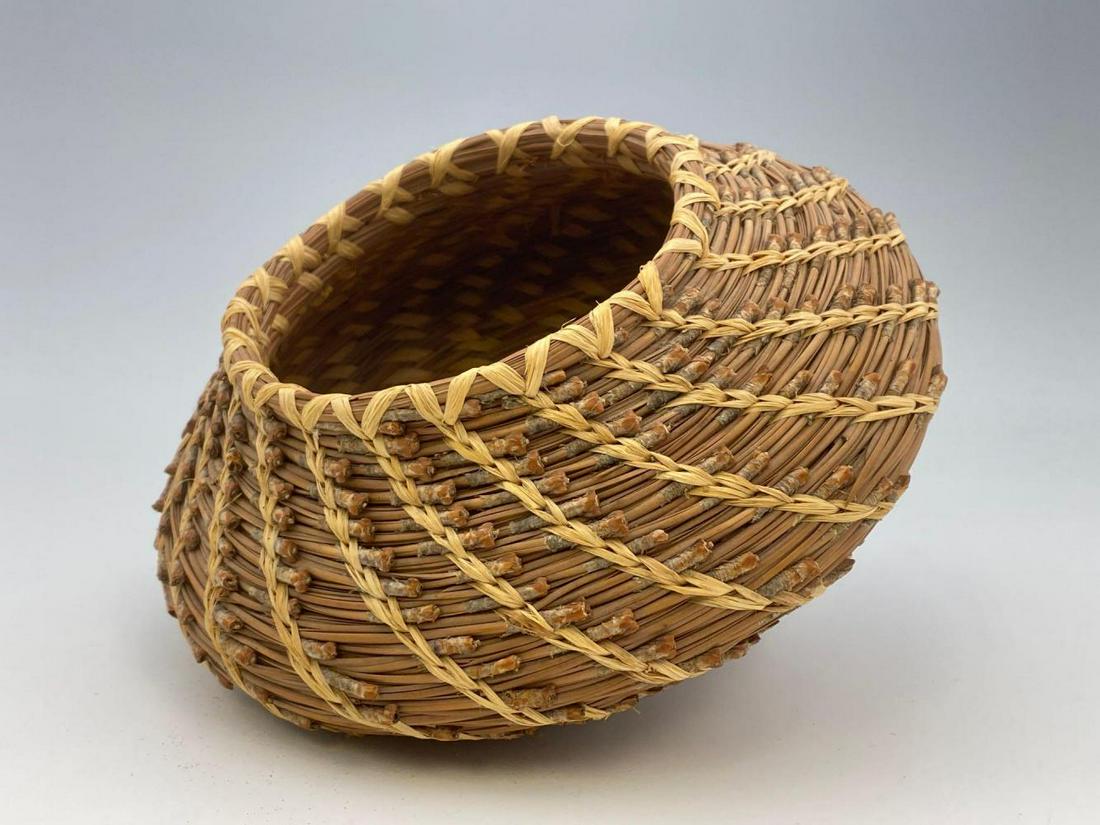Native American Woven Pine Needle Basket (1 of 8)