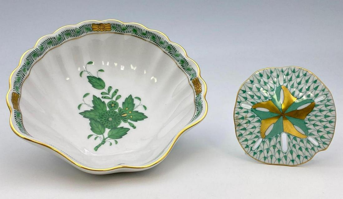 Herend Hand-Painted Trinket Dish & Sand Dollar (1 of 12)