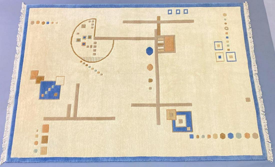 Handmade Mid Century Modern Style Wool Rug (1 of 10)