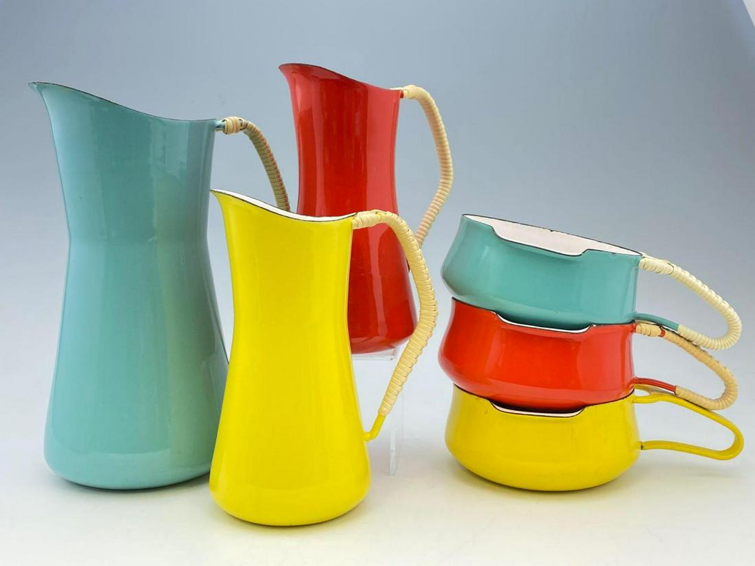 Lot of Dansk Enamelware Pitchers and Pots (1 of 20)