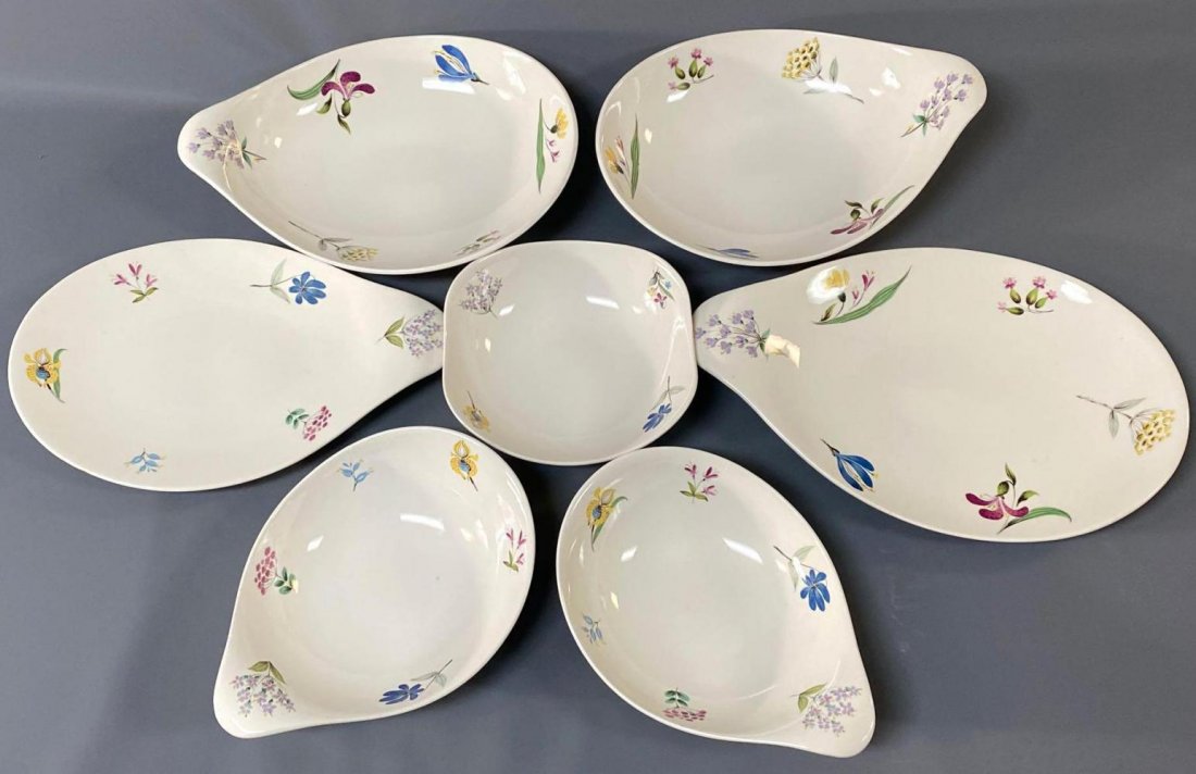7 Hallcraft Eva Zeisel Serving Dishes in Bouquet Floral (1 of 11)