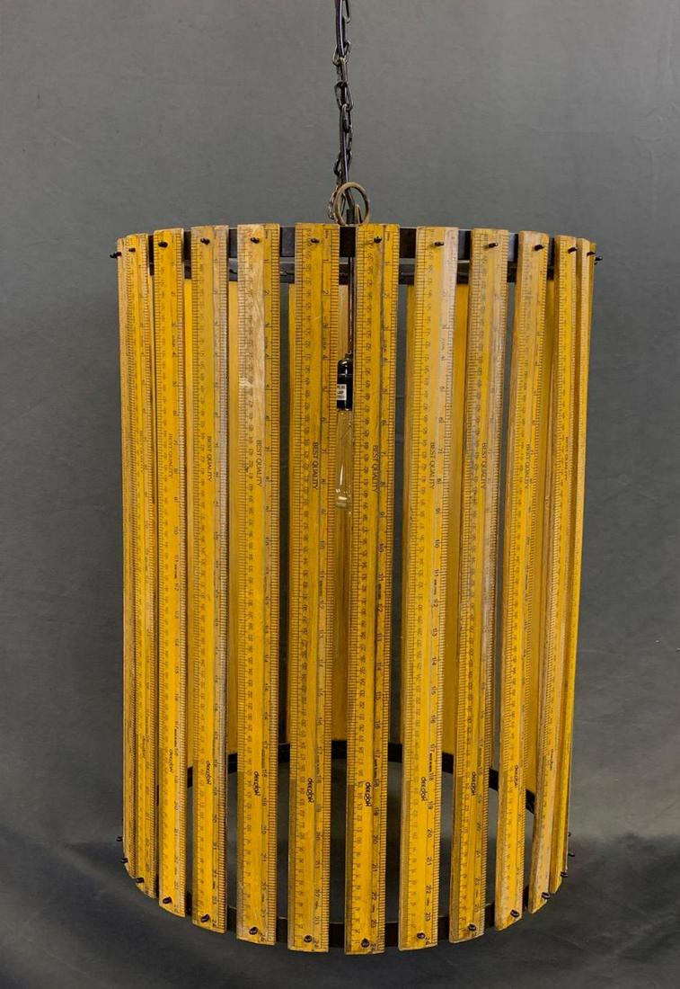 Folk Art Iron Yard Stick Hanging Lamp (1 of 7)