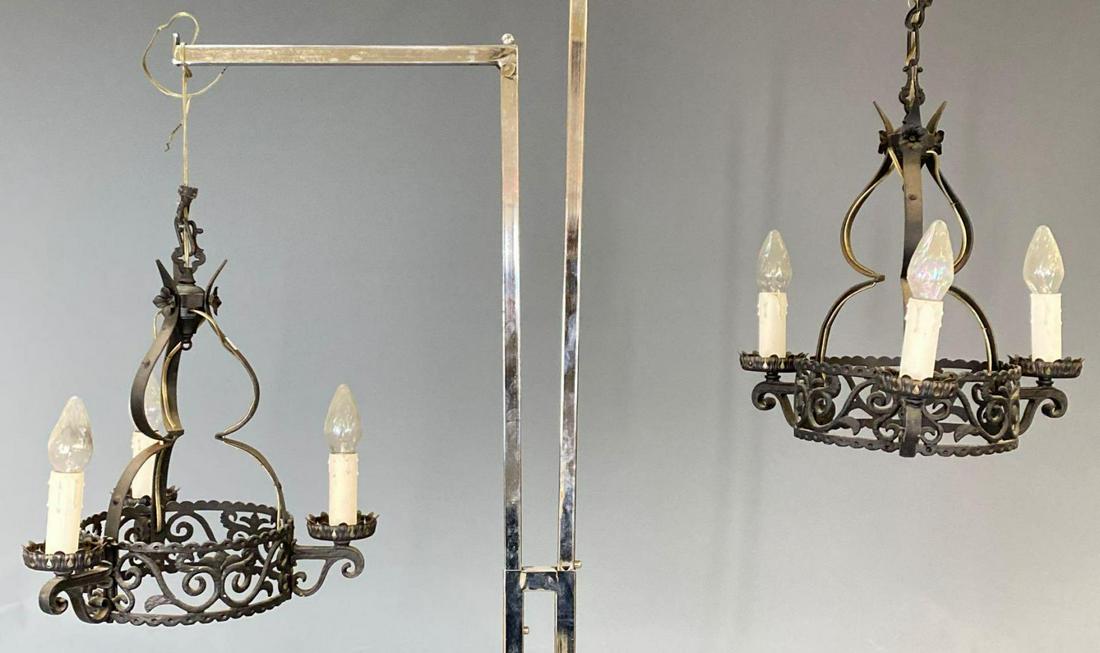 Pair of Wrought Iron Style Chandeliers (1 of 8)