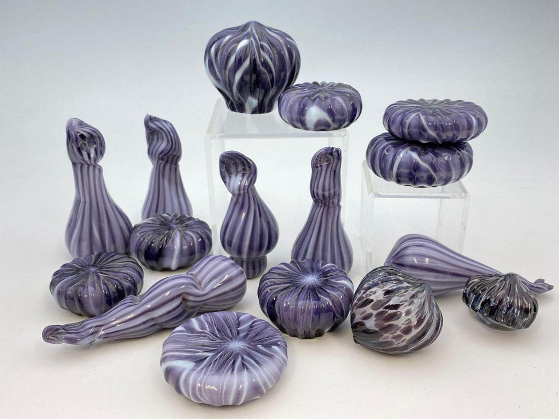 16 Purple Art Glass Paper Weights (1 of 6)