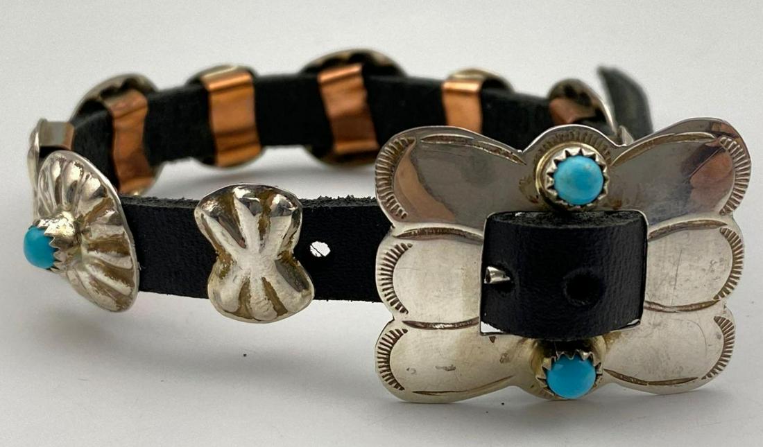 Navajo Turquoise Concho Bracelet by Ryan Begay (1 of 6)