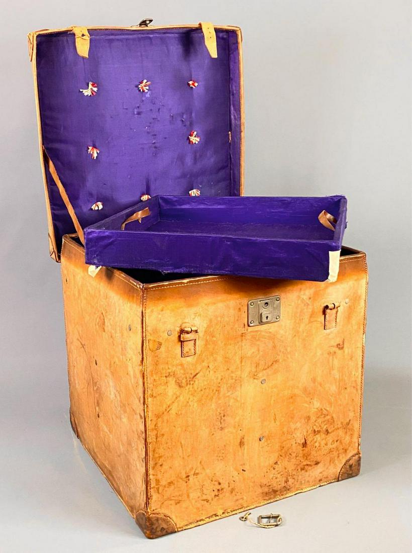 Fine Quality Antique Leather Trunk, In the Manner of (1 of 20)