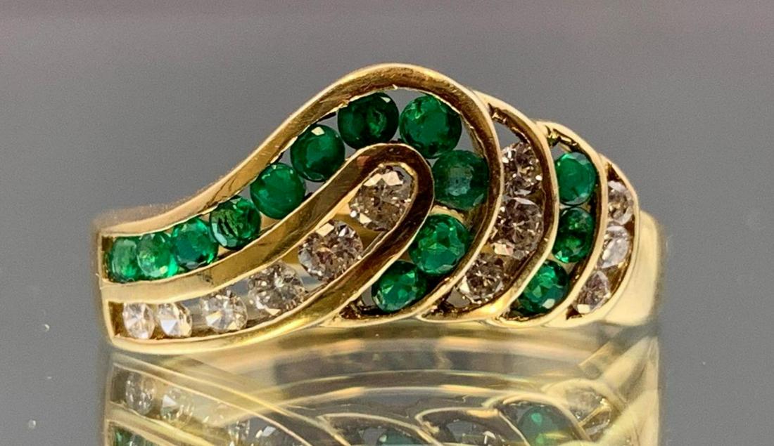 18k Gold Emerald And Diamond Ring (1 of 7)