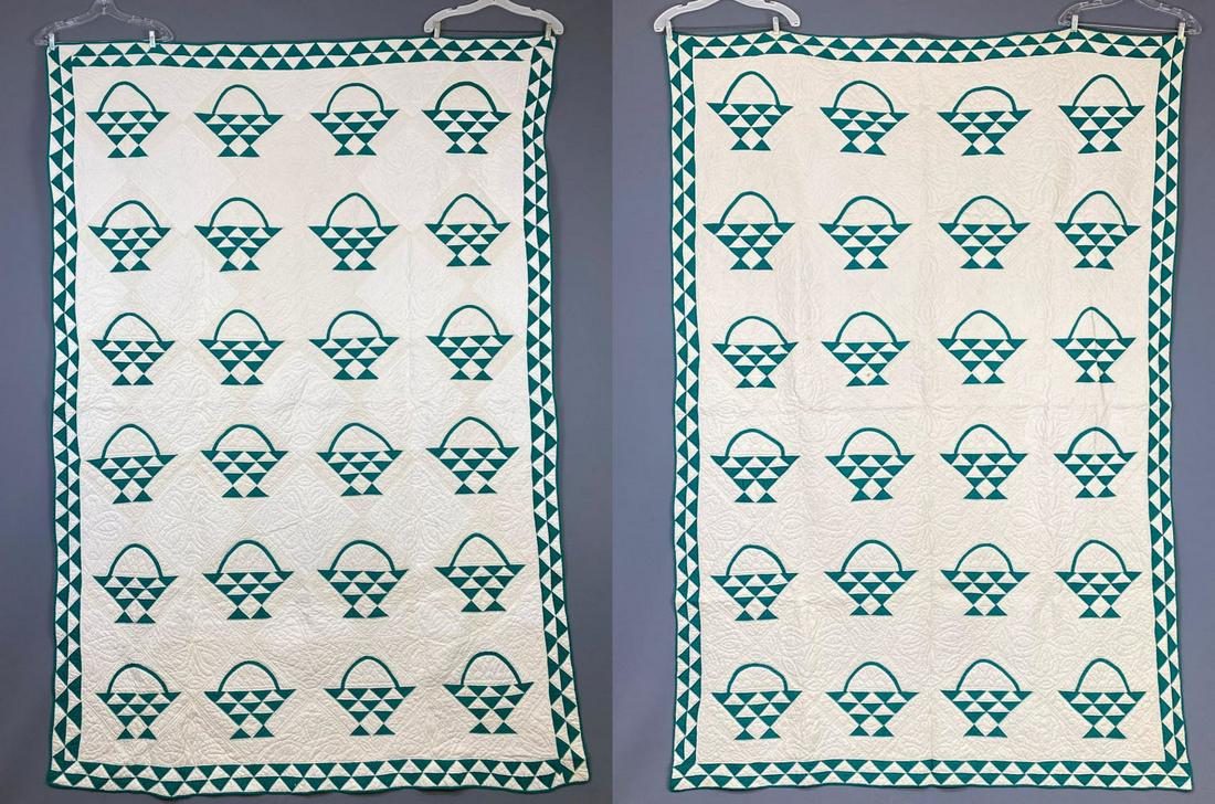 1940's Hand-Stitched Basket Quilts With Original (1 of 20)