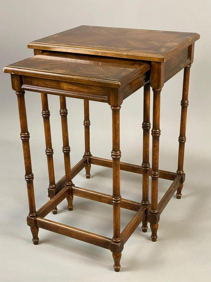 Pair of Nesting Side Tables, Carved in Faux Bamboo, In (1 of 20)