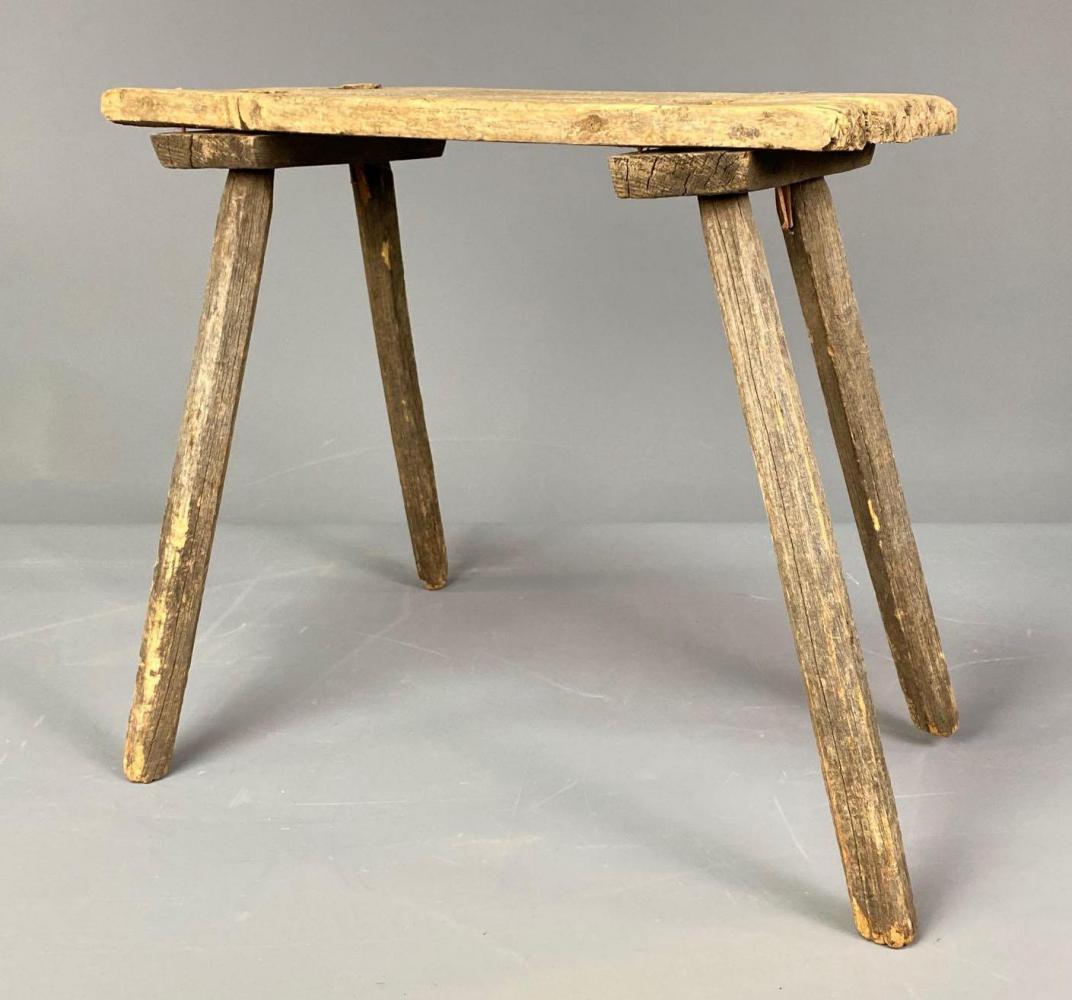 Rustic Painted Wooden Farmhouse Stool (1 of 7)