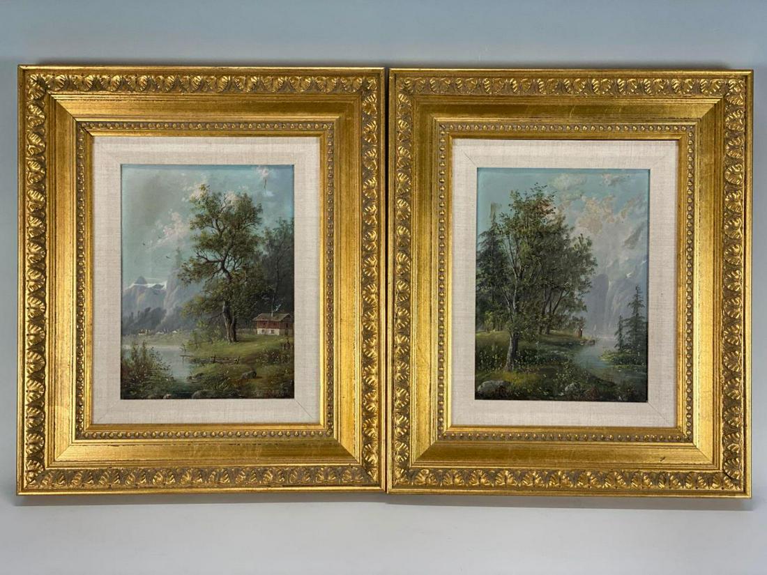 Pair of Forest Landscapes, A Hebart, Oil on Canvas (1 of 20)