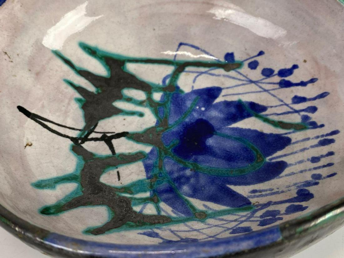 Mid Century Modern Abstract Art Pottery Bowl, Signed (1 of 6)