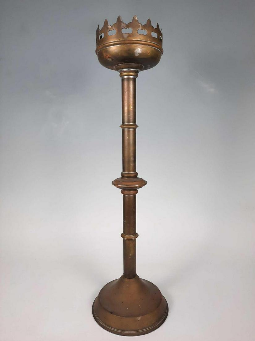 Copper Candle Holder with Fleur de Lys (1 of 7)